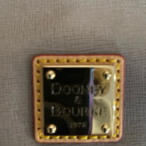 Dooney & Bourke Gray and Tan Leather Tote Bag - Picture 4 of 9